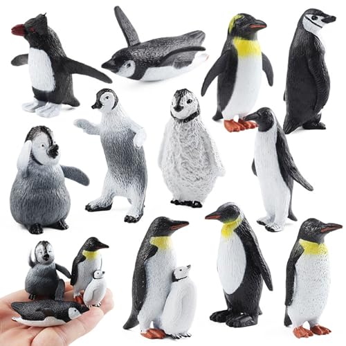 FLORMOON Pinguin Figur - 11st Realistisch fischfigue Tierfiguren - Lernspielzeug Weihnachten Geburtstag Geschenk Cake Topper Lehrer Belohnungen Weihnachten Geburtstagsgeschenk für Kinder… von FLORMOON