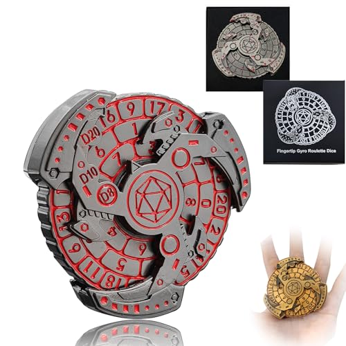 2024 Schatten Roulette Würfelspiel für DND Würfel Set, 7-in-1 Dragon Metallic D&D Würfel mit Geschenketui für Dungeons and Dragon Spiel, RPG Rollenspiel Tischspiel Geschenke (Rot-Silber) von FLUEFOWL