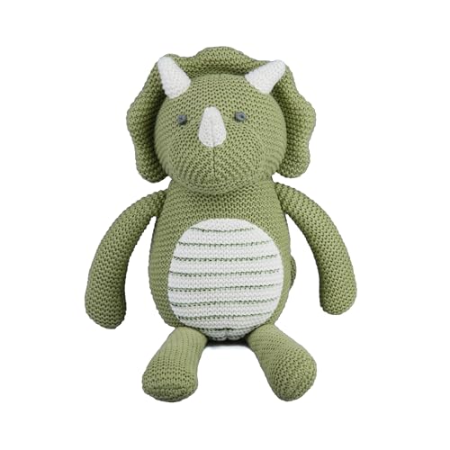 FLUFFYFUN 100 % Bio-Baumwolle, Babyspielzeug, grüner Dinosaurier-Plüschtier, 18 cm von FLUFFYFUN