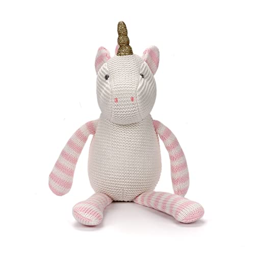 FLUFFYFUN Einhorn Stofftier Rosa18cm, Bio-Baumwolle Baby Kuscheltier, Plüschtier für Neugeborenes von FLUFFYFUN