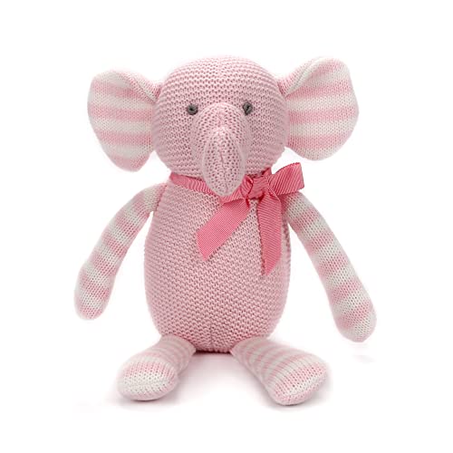 FLUFFYFUN Elefant Stofftier Rosa 18cm, Bio-Baumwolle Baby Kuscheltier, Plüschtier für Neugeborenes von FLUFFYFUN