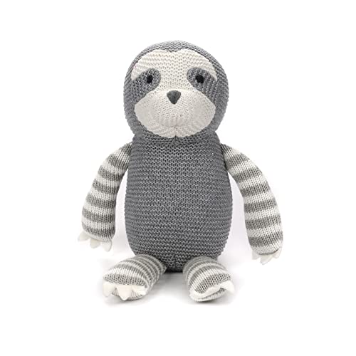 FLUFFYFUN Faultier Stofftier Grau 18cm, Bio-Baumwolle Baby Kuscheltier, Plüschtier für Neugeborenes von FLUFFYFUN