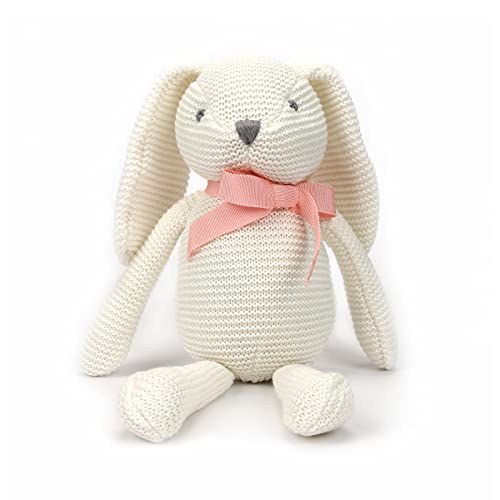 FLUFFYFUN Kuscheltier Hase Weiß 18cm, Plüschhase Baby mit Bio-Baumwolle, Stofftier für Neugeborenes von FLUFFYFUN