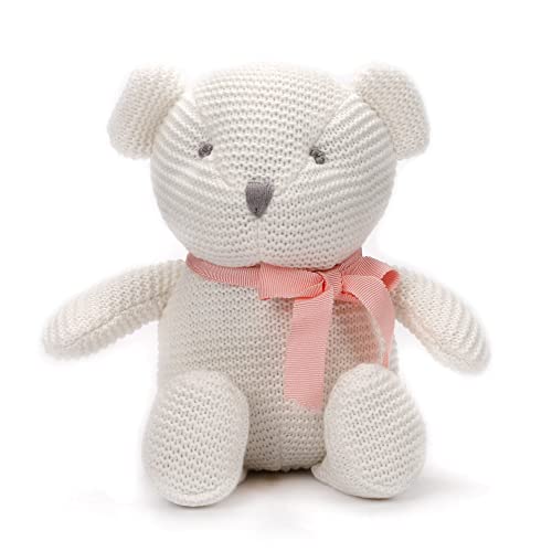 FLUFFYFUN Teddybär Weiß 16.5cm, Baby Bär mit Bio-Baumwolle, teddybär Kuscheltier für Neugeborenes von FLUFFYFUN