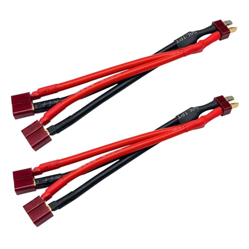 2 Packungen T Parallel Y Splitter Batterieanschluss 12AWG Kabel Dual Extension Y Splitter Stecker auf 2 Buchsen für RC Quadcopte Multirotoren RC LiPo Batterie von FLY RC