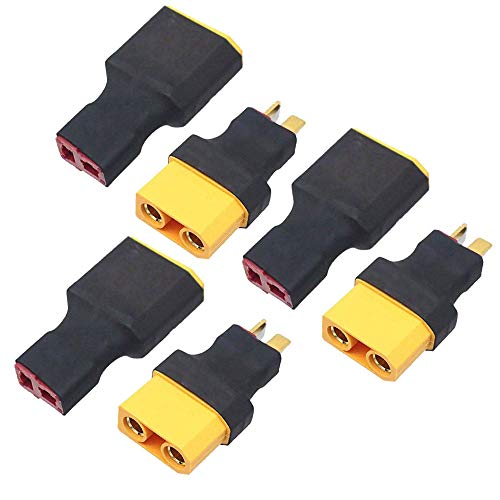 6PCS Deans T Plug-Stecker Stecker auf Buchse EC3 / XT60 / XT90-Steckeradapter Drahtlos für RC Lipo-Batterie (Deans T to XT90) von FLY RC