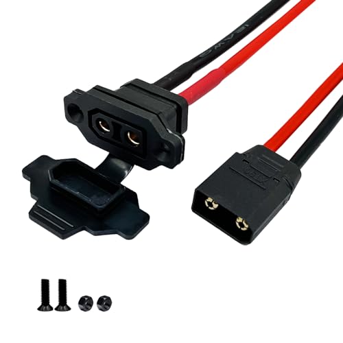 Amass XT90H XT90E-F Stecker männlich weiblich Verlängerungsstecker Adapter mit Mantelgehäuse mit 12AWG 20cm Silikondraht für RC Lipo Akku FPV Racing Drohne von FLY RC