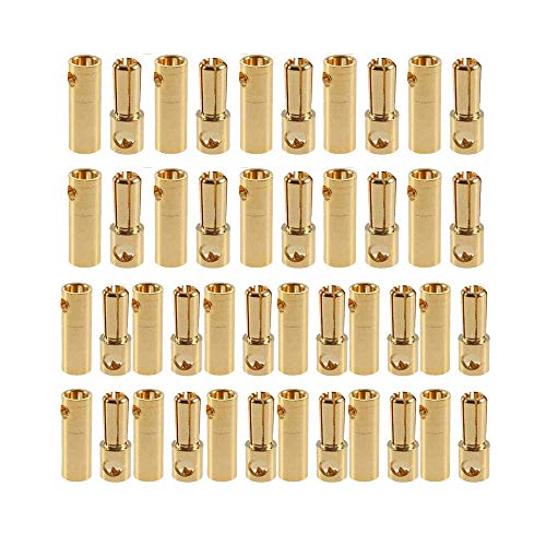 FLY RC 20 Pairs Vergoldete 5.5mm Bullet Männlich Buchse Bananenstecker Rundstecker für RC Batterie ESC Motor von FLY RC