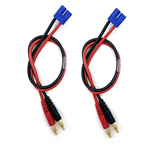 FLY RC 2pcs EC3 Ladekabel mit 4mm Bananenstecker 14AWG Silikonkabel 30cm von FLY RC