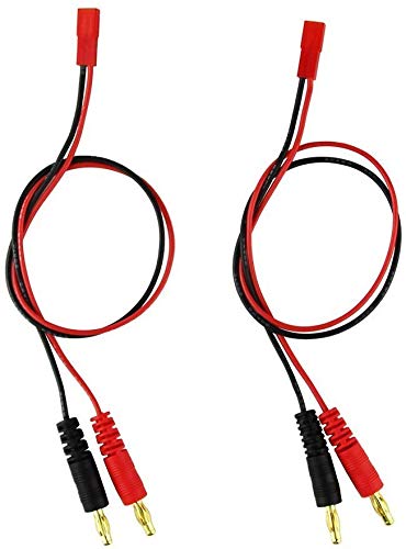 FLY RC 4mm 4.0mm Stecker Bananenstecker Anschlusskabel zu JST 20awg Soft Silicon Ladekabel Draht 30cm 11,8inch Lipo Teile für RC (2er Pack) (JST ladekabel) von FLY RC