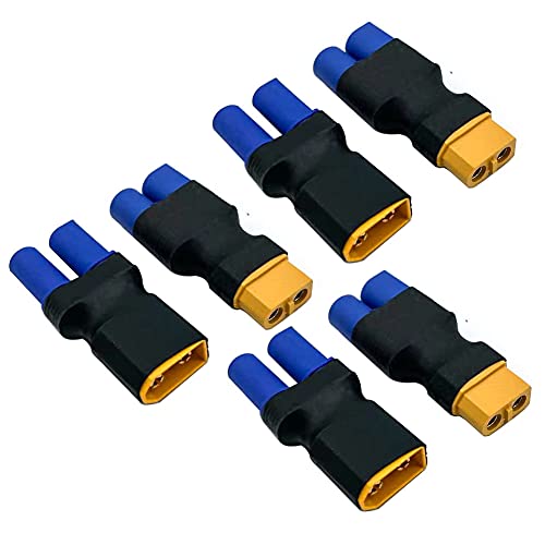 FLY RC 6 Stück XT60 an EC5 Stecker Stecker Buchse Adapter Kompaktleuchte Drahtloser Netzstecker Adapter Anschluss UAV RC Modellauto Flugzeugbatterie von FLY RC