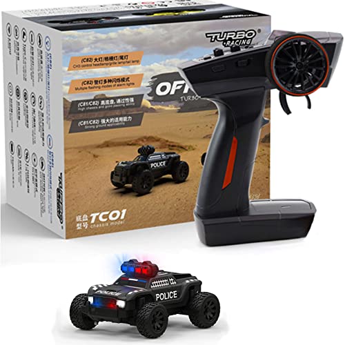 FLYCOLOR Turbo Racing 1:76 C82 RC Truck Auto Full Proportional RC Mini Sportwagen Fernbedienung für Erwachsene Geschenk (Schwarz) von FLYCOLOR