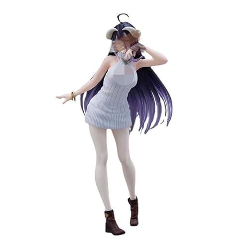 FLYIFE Anime Figur Model, Figur Statue Modell, Anime-Figur Overlord Albedo Hochzeitskleid Blumenball Pure White Devil Elegant Girl Figur Toys Limited Edition Puppe Geschenk Modell Dekoration 22cm von FLYIFE