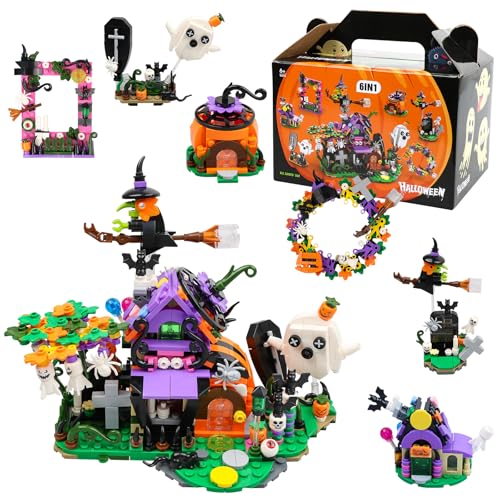 FLYISH DIRECT Halloween-Spielzeug-Sets für Kinder, Halloween Dekor Bauklötze für Kinder, 6 in 1 Halloween Baukasten für Jungen und Mädchen ab 6 Jahren von FLYISH DIRECT