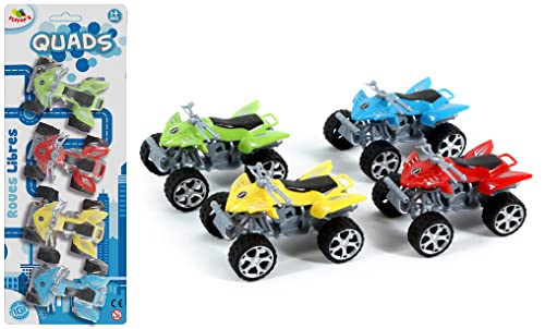 FLYPOP'S - Mini Quad - Mini Fahrzeug - 028990LIN - Mehrfarbig - Kunststoff - Freilauf Fahrzeug - Miniatur - Auto - Kinderspielzeug - 7 cm x 4 cm - Ab 3 Jahren von Flypop's