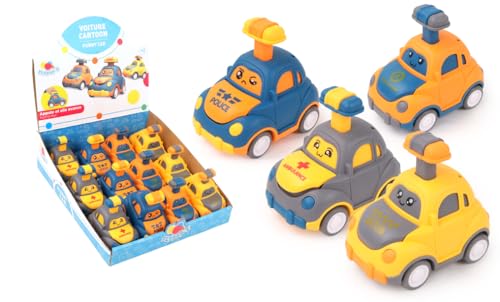 FLYPOP'S - Humoristische Auto - Wrijvingsvoertuig - 026671 - Diverse Modellen - Plastic - Kinderspeelgoed - Verzamelbaar Voertuig - Miniatuur - 9 cm x 8,6 cm - Vanaf 3 jaar von FLYPOP'S