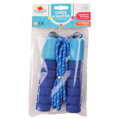FLYPOP'S - Springseil mit Zähler - Freizeitspiel - 011089Y - Blau - Seil - Geschicklichkeitsspiel - Kinderspielzeug - 26 cm x 14 cm - Ab 3 Jahren FLYPOP'S - Springseil mit Zähler - Freizeitspiel - 011089Y - Blau - Seil - Geschicklichkeitsspiel - Kinderspielzeug - 26 cm x 14 cm - Ab 3 Jahren von FLYPOP'S