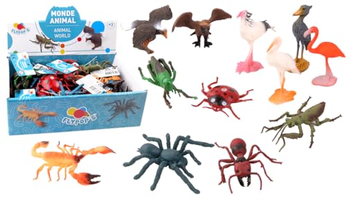 FLYPOP'S - Volatives Tier oder Insekten – Tierwelt – 032650 – zufälliges Modell – Kunststoff – fliegendes Tier – Spielzeug für Kinder – realistisch – Miniatur, Sortiert – 6,5 cm – ab 3 Jahren von FLYPOP'S