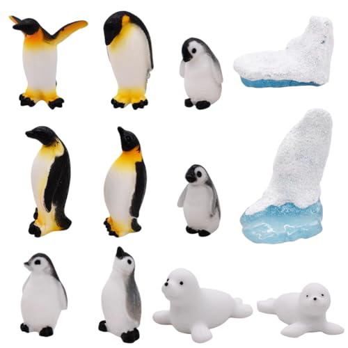 FLyifE Penguin Toy Figures,12pcs Miniatur Penguin Figur,Pinguin Spielfiguren,Polar Animals Toy Figures,Realistische Pinguin Tierfigur,Animal Educational Toy for Children Boys Girls zum Spielen Deko von FLyifE