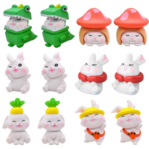 FLyifE Rabbit Toy Figures, 12 Stück Kaninchen Figuren Klein, Miniatur Kaninchen Figuren,Realistische Kaninchenfiguren, Miniatur Kaninchen, Tortenaufsätze Geschenk Für Kaninchenliebhaber… von FLyifE