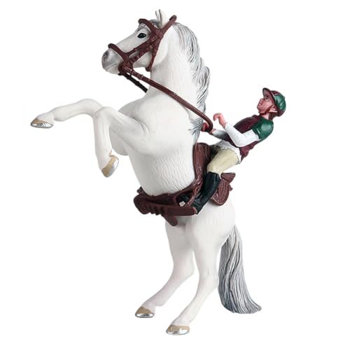 Pferde Figur,Pferd Reiter Modell,Realistische Pferde Figuren,Tierfigur Sammlung Modell Spielzeug,Pferd Mit Reiterin Figur Und Sattel,Pferd Kuchendeckel Lernspielzeug FüR Kinder von FLyifE