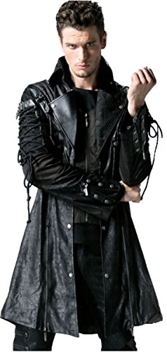 Dark Dreams Gothic Steampunk Jacke Mantel Gehrock Schnürung M L XL XXL Punk Rave, Größe:L von FM