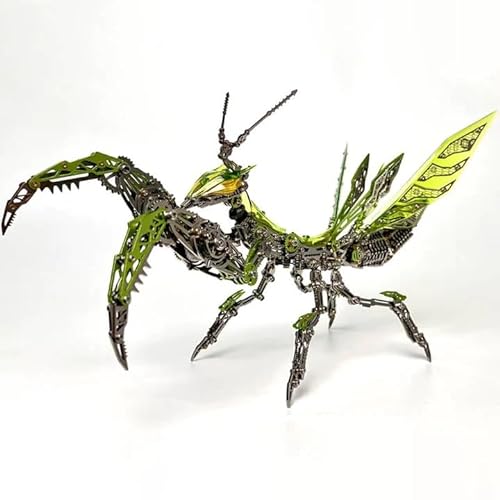 3D-Metallpuzzles für Erwachsene, Mantis-Modellbausatz, 1109 Teile, Puzzle-Modellbausatz, Insektenserie, Edelstahl, mechanisches Insektentier-Spielzeugmodell, für Erwachsene und Jugendliche Green von FMBLDM
