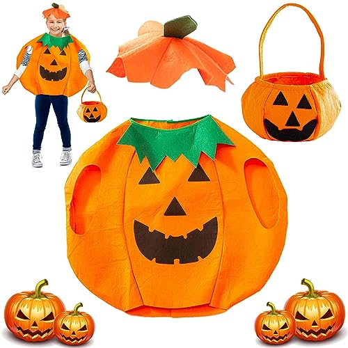 FMKLDENA Kinder Kürbis Kostüm, Halloween Kürbis Kinder Kostüm, Unisex Halloween kürbis kostüm, Für Junge Mädchen Cosplay Halloween Party von FMKLDENA