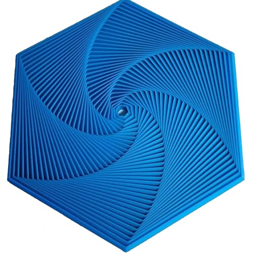 Fractal Fidget Hexagon, 2024 Neu Hexagon Spiral Spielzeug, 3D-Druck Hexagon Cube Fidget Gear Spielzeug, Perfekt für Stress und Angst Fidget Spielzeug， Achtsames Meditationswerkzeug (blau) von FMNGOP