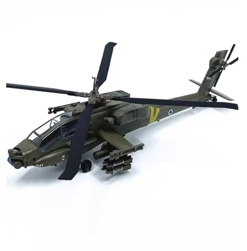 FMOCHANGMDP Flugzeug Legierung Modelle, 1/72 Skala Israeli Apache AH-64A Attack Helicopter Modelle, Spielzeug und Geschenke für Erwachsene, 8 x 8 Zoll von FMOCHANGMDP