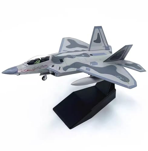 FMOCHANGMDP Flugzeug Legierung Modelle, 1/72 Skala USA F-22 Raptor Fighter Modelle, Spielzeug und Geschenke für Erwachsene, 7,5 x 5,3 Zoll von FMOCHANGMDP