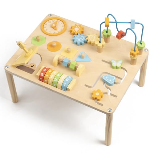FMSKS 8in1 Holz Spieltisch ab 3 Jahr, Montessori Spielzeug Holzspielzeug Motorikspielzeug Baby ab 36 Monate, Lernspielzeug Aktivitätstisch für Kleinkinder Geschenk für Mädchen Junge FMSKS 8in1 Holz Spieltisch ab 3 Jahr, Montessori Spielzeug Holzspielzeug Motorikspielzeug Baby ab 36 Monate, Lernspielzeug Aktivitätstisch für Kleinkinder Geschenk für Mädchen Junge von FMSKS