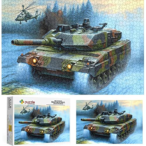 Hubschrauber Panzer Puzzle 1000 Teile Puzzle Papp Puzzle Spielzeug Für Erwachsene Und Kinder Lernspielzeug ,Papppuzzle（50x70cm） von FOBZZY