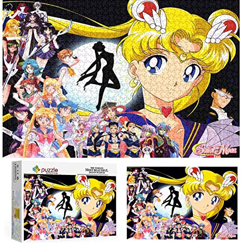 Papp Puzzle 1000 Teile Anime Sailor Moon Poster Erwachsene Kinder Spielzeug Dekompressionsspiel,Papppuzzle（50x70cm） von FOBZZY