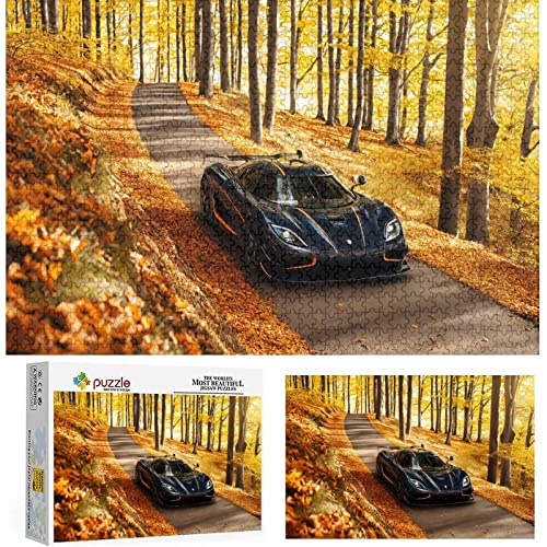 Puzzle 1000 Teile Koenigsegg Agera Puzzles Jungen und Mädchen Puzzle Schwierigkeitsgrad Sportwagen Puzzles Bildung Spielzeug Spiele Familie Dekoration,Papppuzzle（38x26cm） von FOBZZY