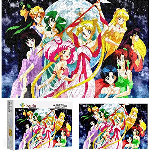 Puzzle Puzzles 1000 Stück Papppuzzles Puzzlespiel Pädagogisches Geschenk für Kinder Bild Puzzle-Anime Sailor Moon,Papppuzzle（50x70cm） von FOBZZY