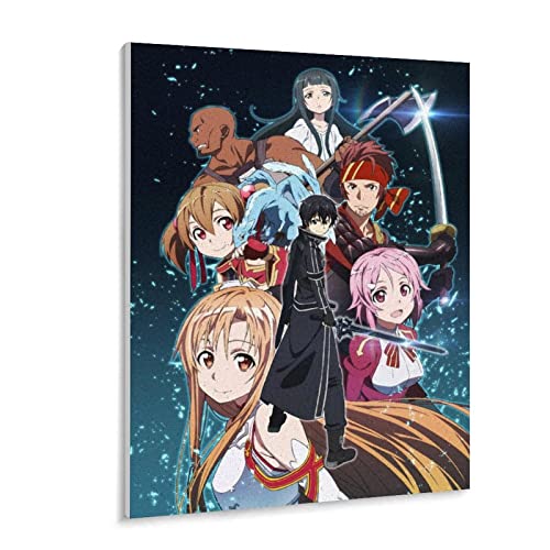 Sword Art Online Anime Cartoon Puzzles 1000 Teile Papierpuzzle, Lernspielzeug für Kinder, Heimtextilien Unterhaltung Montage Puzzle Dekompressionsspiel（38x26cm）-380 von FOBZZY