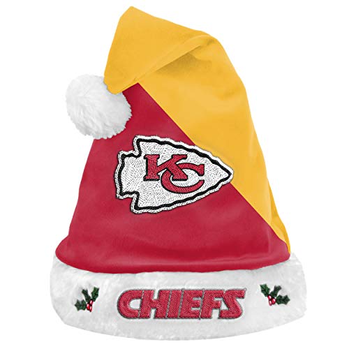 FOCO Kansas City Chiefs NFL 2021 Colorblock Santa Hat - Stück von FOCO