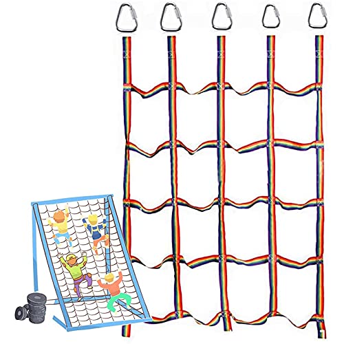 FOELANNE Baumhaus-Seilleiter Spielplatz Sicherheitsnetz, 4,8 x 6,1 Fuß Hochleistungs-Kletter-Ladungsnetz-Strickleiter, Outdoor-Ladungsgurtnetz, for Outdoor-Trainingszubehör, Tragkraft 300 kg von FOELANNE