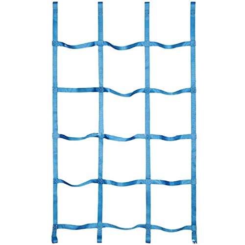 FOELANNE Baumhaus-Seilleiter Spielplatz Sicherheitsnetz, 5,9x3,6ft Tragbares Kletter-Frachtnetz, Strickleiter, Outdoor-Frachtnetz, for Kinderspielzeug im Freien, Tragkraft 300kg,(Light Blue) von FOELANNE