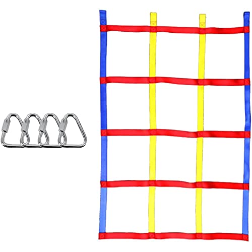 FOELANNE Baumhaus-Seilleiter Spielplatz Sicherheitsnetz, Verstellbares Kletter-Frachtnetz, Strickleiter, Outdoor-Frachtnetz, for Abenteuerspiel-Sportgeräte, 3,4 x 4,9 Fuß von FOELANNE