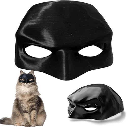 FOHYLOY Batcat Maske, Halloween Bat Maske für Katzen, Halbes Gesicht Maske für Katzen, Cat Mask, Lustige Schwarze Katzenmaske, Katzenbekleidung Zubehör für Halloween Karneval Cosplay Kostüm (12cm) von FOHYLOY