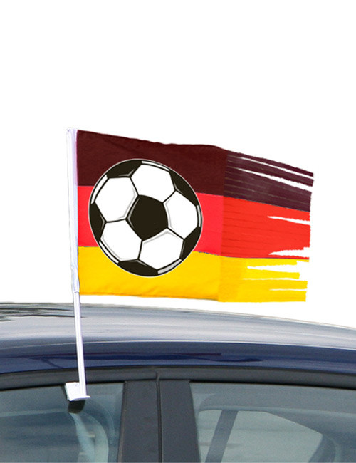 Autofahne mit Fransen Fussball-Fanartikel schwarz-rot-gelb 45x30cm von FOLAT BV