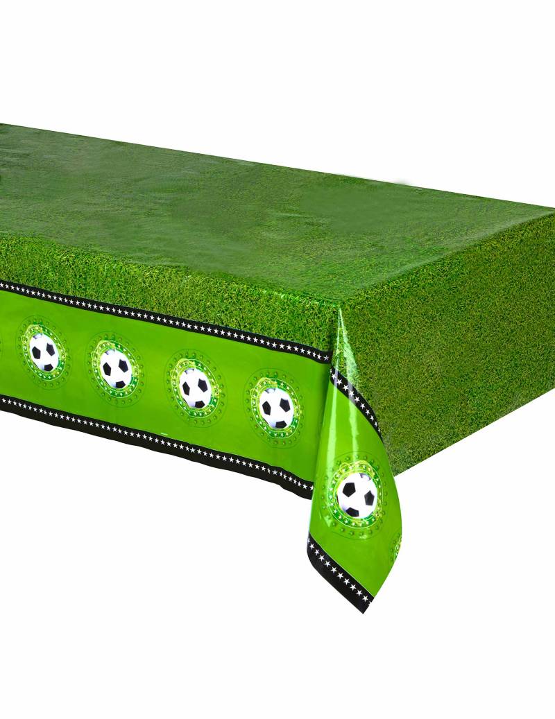 Fussball Tischdecke Party-Deko schwarz-weiss-grün 130x180cm von FOLAT BV