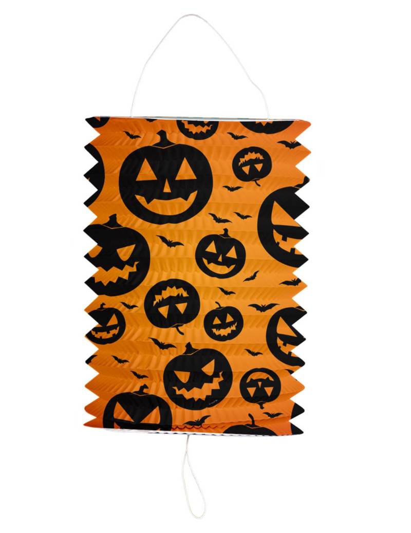 Halloween Kürbis-Laterne, orange, schwarz, 16 x 22 cm von FOLAT BV