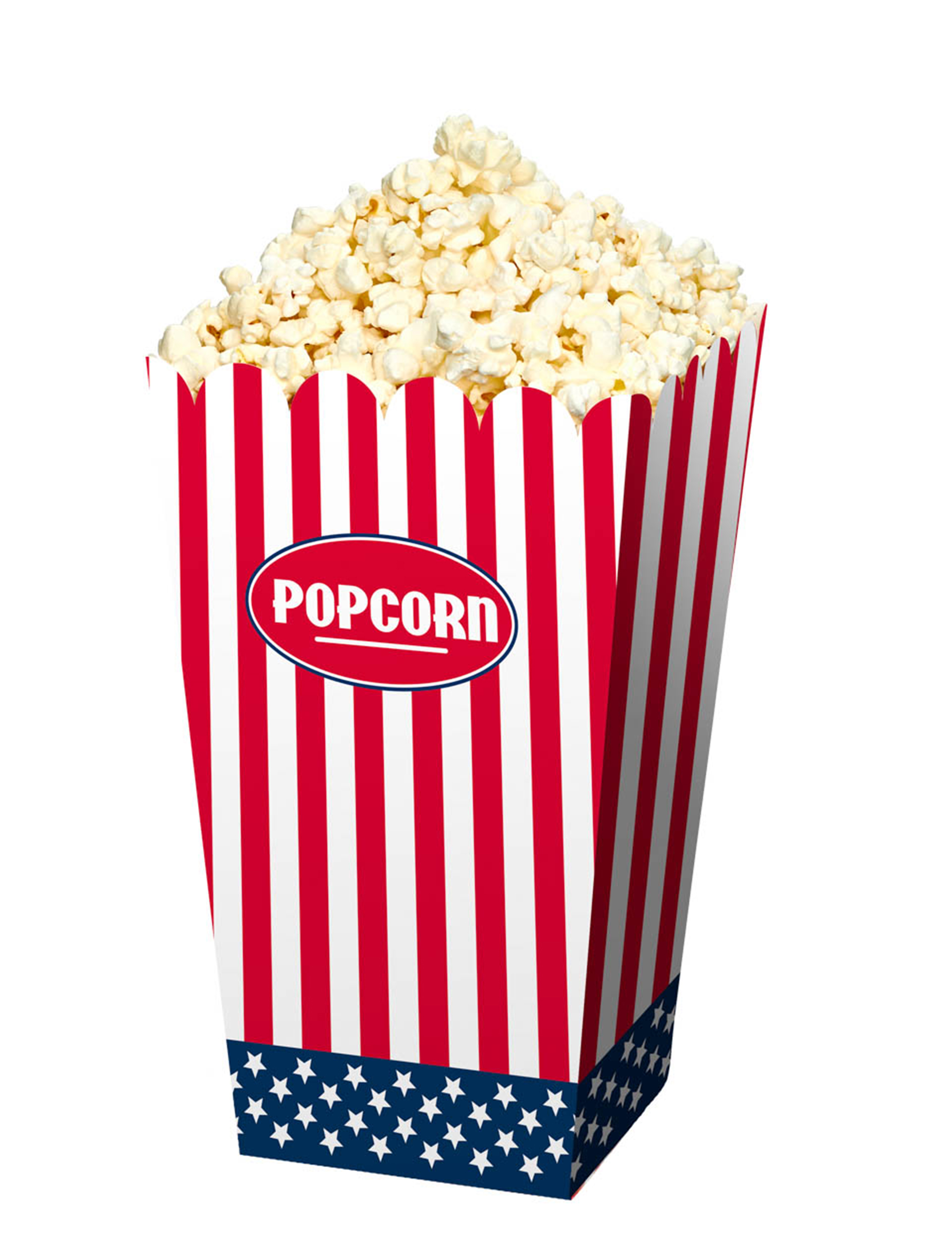 USA Popcorn-Tüten Mottoparty-Accessoire 4 Stück rot-weiss-blau 16 x 9,5cm von FOLAT BV