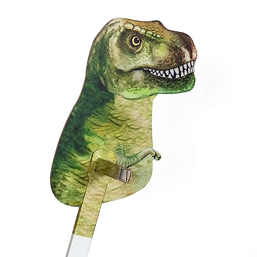 FOLDZILLA Steckenpferd aus Pappe 115 x 40 x 25 cm Hobbyhorse Stockpferd - Dino T-Rex Aquarell von FOLDZILLA