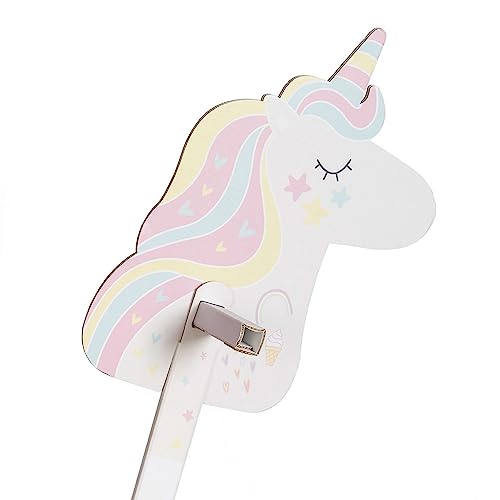 FOLDZILLA Steckenpferd aus Pappe 115 x 40 x 25 cm Hobbyhorse Stockpferd - Einhorn Regenbogen von FOLDZILLA