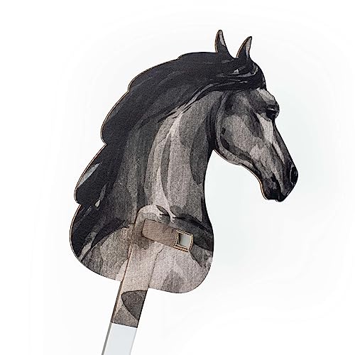 FOLDZILLA Steckenpferd aus Pappe 115 x 40 x 25 cm Hobbyhorse Stockpferd - Pferd schwarz von FOLDZILLA