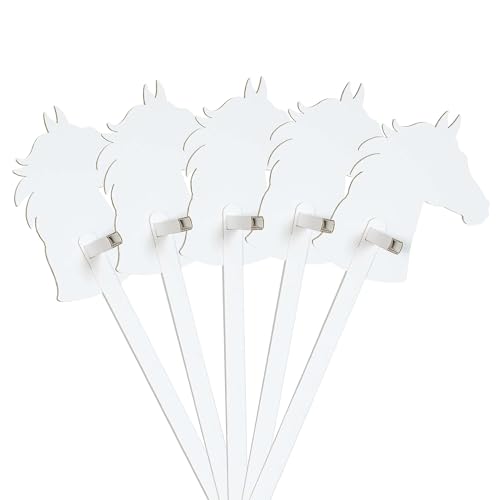 FOLDZILLA Steckenpferde Set aus Pappe 115 x 40 x 25 cm Hobbyhorse Stockpferde Pferd weiß zum Bemalen und Bekleben von FOLDZILLA